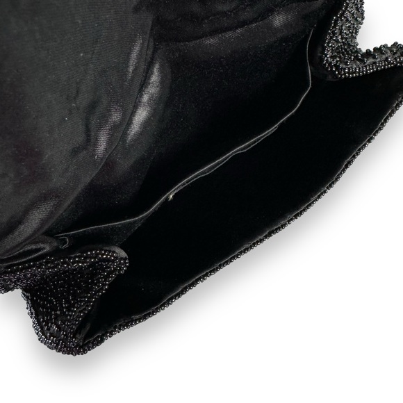 Vintage Michel Swiss Evening Purse Beaded Small Black Clutch Purse Snap Closure - Picture 6 of 11